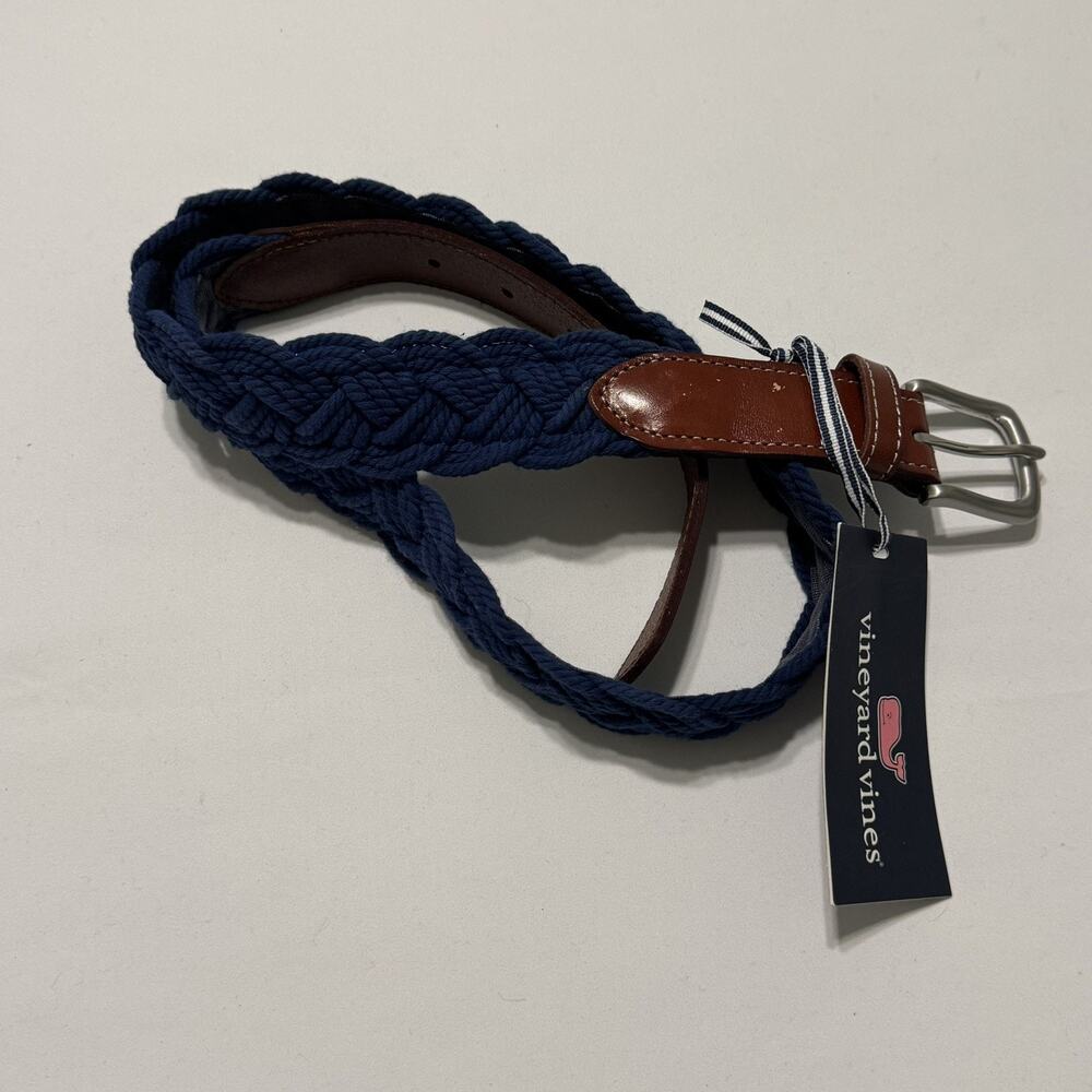 NWT Vineyard Vines Men's Braided Rope Belt - Distressed Navy / Size 36 - Picture 8 of 9